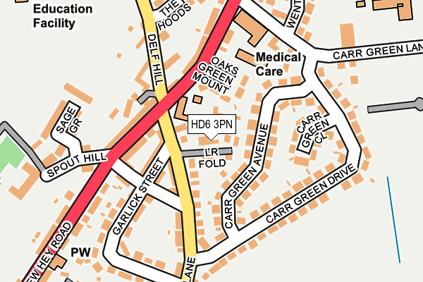 HD6 3PN map - OS OpenMap – Local (Ordnance Survey)