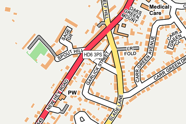 HD6 3PS map - OS OpenMap – Local (Ordnance Survey)