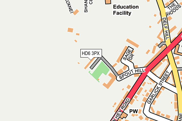 HD6 3PX map - OS OpenMap – Local (Ordnance Survey)