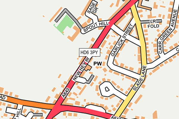 HD6 3PY map - OS OpenMap – Local (Ordnance Survey)
