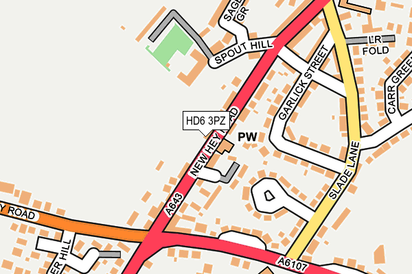 HD6 3PZ map - OS OpenMap – Local (Ordnance Survey)