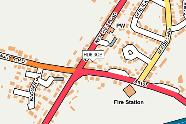 HD6 3QS map - OS OpenMap – Local (Ordnance Survey)