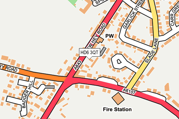 HD6 3QT map - OS OpenMap – Local (Ordnance Survey)
