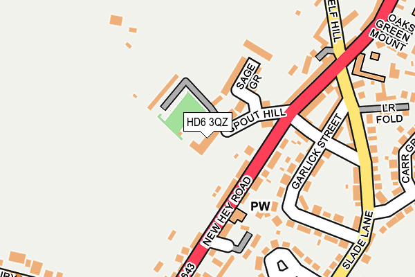 HD6 3QZ map - OS OpenMap – Local (Ordnance Survey)