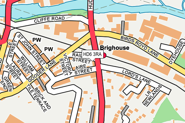 HD6 3RA map - OS OpenMap – Local (Ordnance Survey)