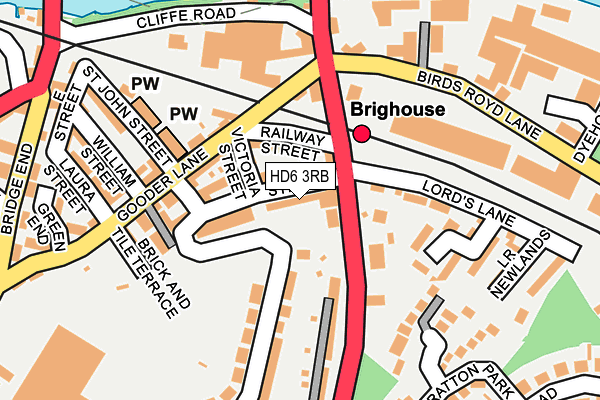 HD6 3RB map - OS OpenMap – Local (Ordnance Survey)