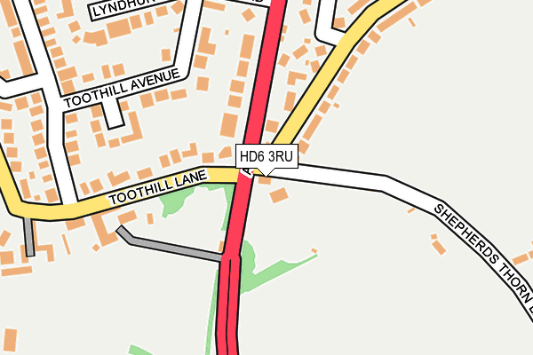 HD6 3RU map - OS OpenMap – Local (Ordnance Survey)