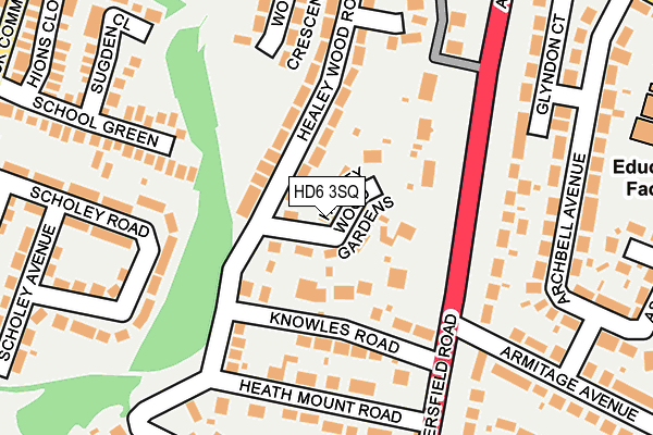 HD6 3SQ map - OS OpenMap – Local (Ordnance Survey)