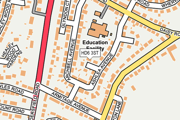 HD6 3ST map - OS OpenMap – Local (Ordnance Survey)