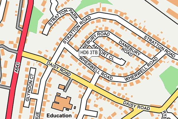 HD6 3TB map - OS OpenMap – Local (Ordnance Survey)