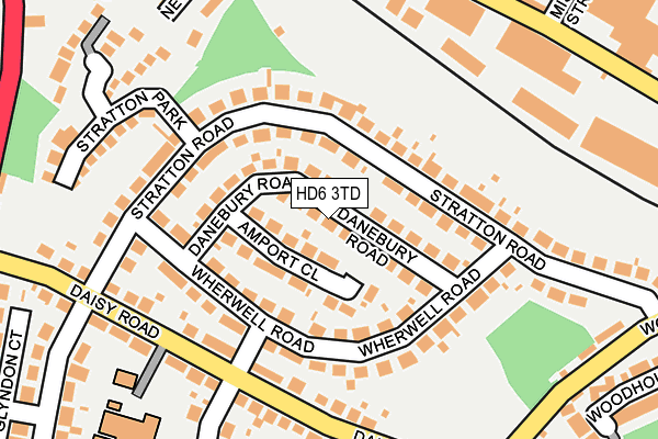 HD6 3TD map - OS OpenMap – Local (Ordnance Survey)