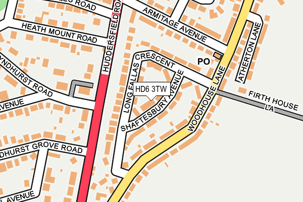 HD6 3TW map - OS OpenMap – Local (Ordnance Survey)