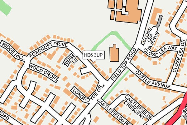 HD6 3UP map - OS OpenMap – Local (Ordnance Survey)