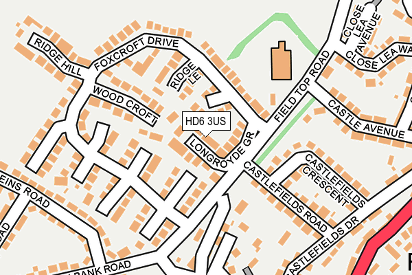 HD6 3US map - OS OpenMap – Local (Ordnance Survey)