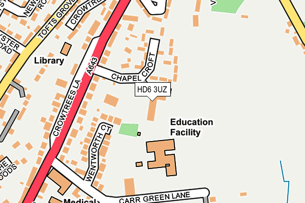 HD6 3UZ map - OS OpenMap – Local (Ordnance Survey)