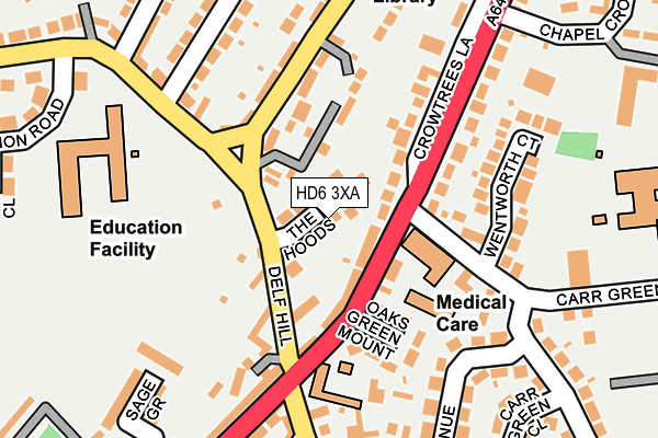 HD6 3XA map - OS OpenMap – Local (Ordnance Survey)