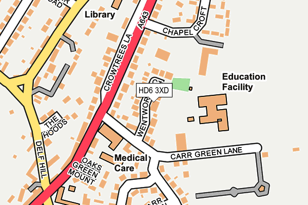 HD6 3XD map - OS OpenMap – Local (Ordnance Survey)