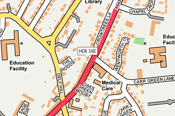 HD6 3XE map - OS OpenMap – Local (Ordnance Survey)