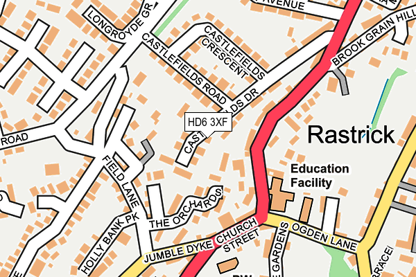 HD6 3XF map - OS OpenMap – Local (Ordnance Survey)