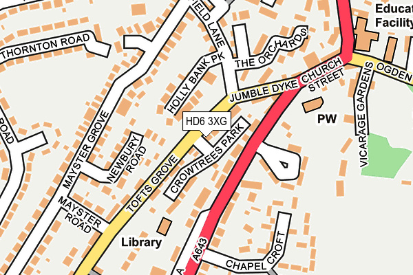 HD6 3XG map - OS OpenMap – Local (Ordnance Survey)