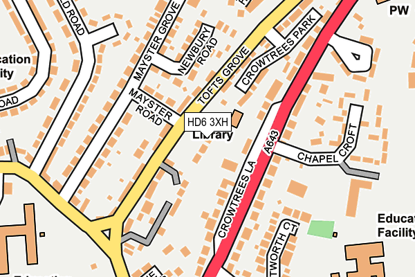 HD6 3XH map - OS OpenMap – Local (Ordnance Survey)