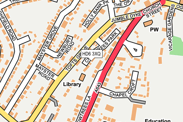 HD6 3XQ map - OS OpenMap – Local (Ordnance Survey)