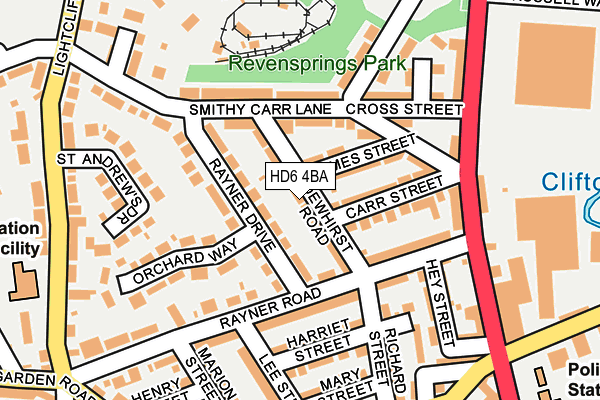 HD6 4BA map - OS OpenMap – Local (Ordnance Survey)