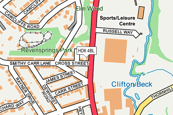 HD6 4BL map - OS OpenMap – Local (Ordnance Survey)