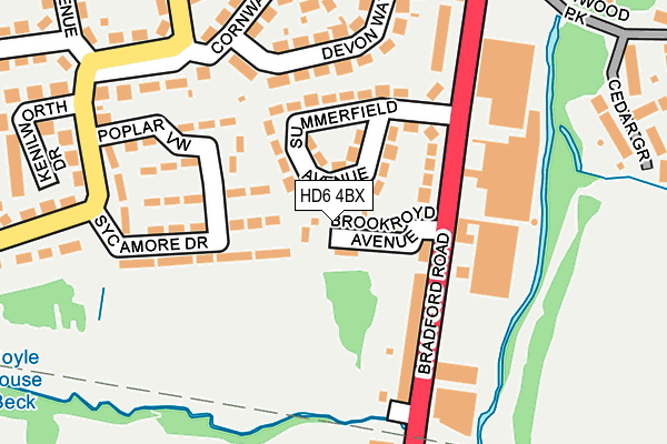HD6 4BX map - OS OpenMap – Local (Ordnance Survey)