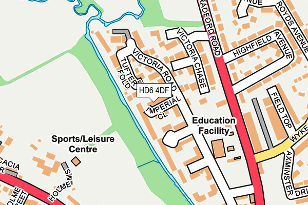 HD6 4DF map - OS OpenMap – Local (Ordnance Survey)