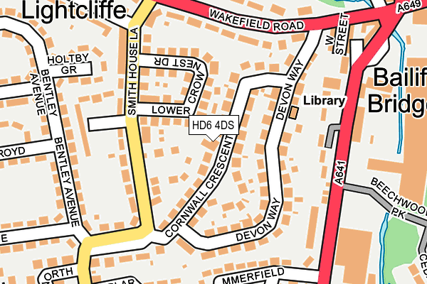 HD6 4DS map - OS OpenMap – Local (Ordnance Survey)