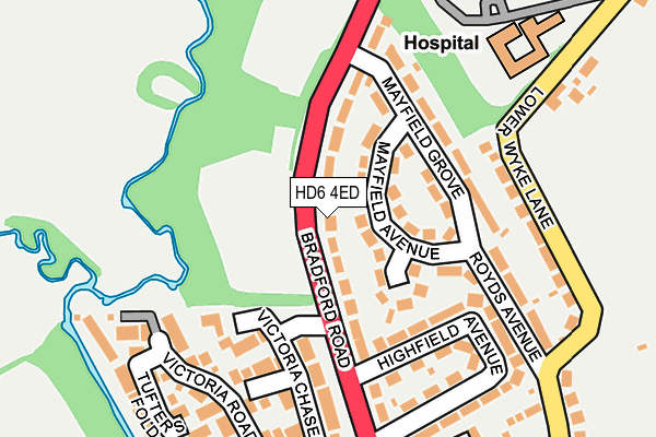 HD6 4ED map - OS OpenMap – Local (Ordnance Survey)