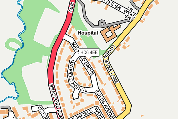 HD6 4EE map - OS OpenMap – Local (Ordnance Survey)