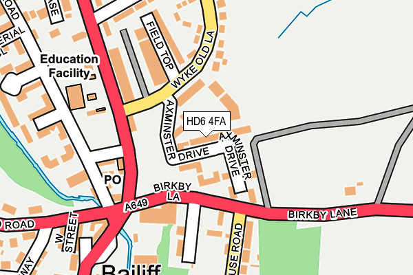 HD6 4FA map - OS OpenMap – Local (Ordnance Survey)