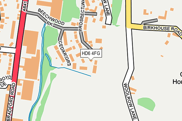 HD6 4FG map - OS OpenMap – Local (Ordnance Survey)