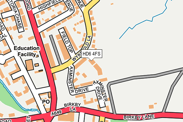 HD6 4FS map - OS OpenMap – Local (Ordnance Survey)