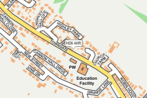 HD6 4HR map - OS OpenMap – Local (Ordnance Survey)