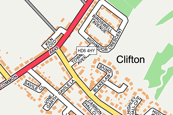 HD6 4HY map - OS OpenMap – Local (Ordnance Survey)