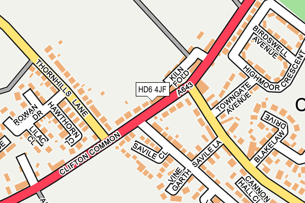 HD6 4JF map - OS OpenMap – Local (Ordnance Survey)