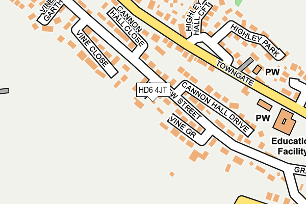 HD6 4JT map - OS OpenMap – Local (Ordnance Survey)