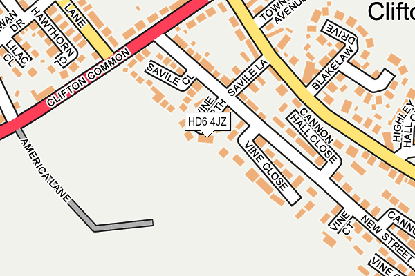 HD6 4JZ map - OS OpenMap – Local (Ordnance Survey)