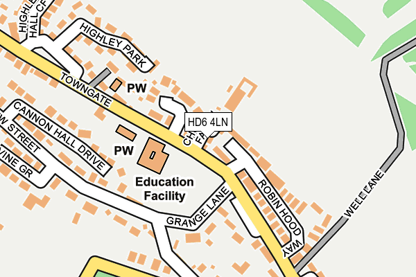 HD6 4LN map - OS OpenMap – Local (Ordnance Survey)