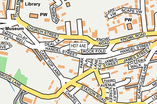 HD7 4AE map - OS OpenMap – Local (Ordnance Survey)