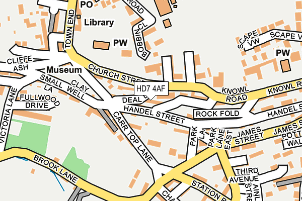 HD7 4AF map - OS OpenMap – Local (Ordnance Survey)