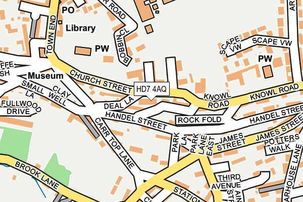 HD7 4AQ map - OS OpenMap – Local (Ordnance Survey)