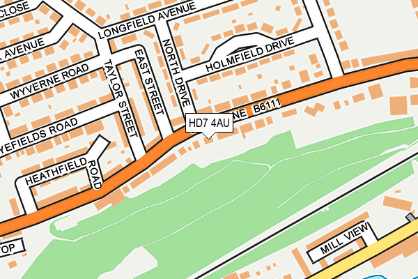 HD7 4AU map - OS OpenMap – Local (Ordnance Survey)
