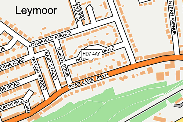 HD7 4AY map - OS OpenMap – Local (Ordnance Survey)