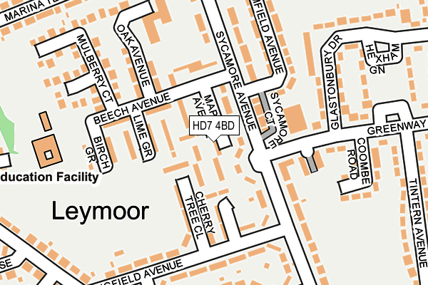 HD7 4BD map - OS OpenMap – Local (Ordnance Survey)