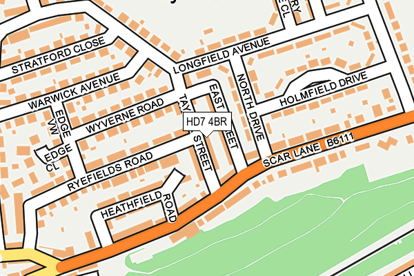 HD7 4BR map - OS OpenMap – Local (Ordnance Survey)