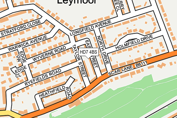 HD7 4BS map - OS OpenMap – Local (Ordnance Survey)